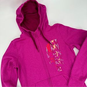 The North Face Full Zip Hoodie Womens Medium Vertical Logo NF0A2SW6 Purple Pink
